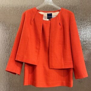 Elegant Orange Women's Jacket and skirt